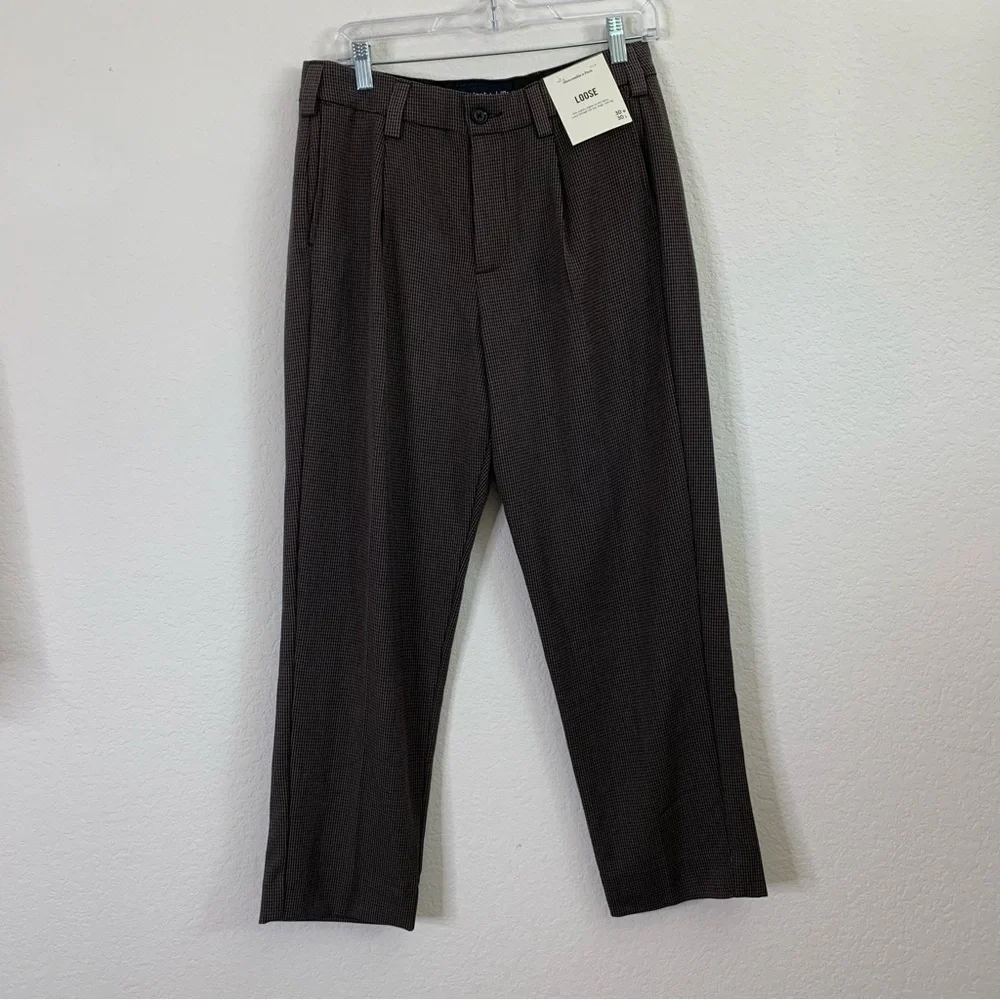 Abercrombie & fitch Mens herringbone loose trousers pants 30 NWT